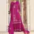 Pink premium embroidered pure jacquard readymade plazzo suit