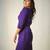 Purple poly moss plain a-line midi dress western