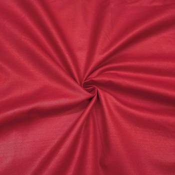 Women's red cotton handwork unstitched dress material 4