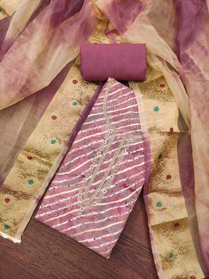 Women's onion cotton handwork unstitched dress material 1