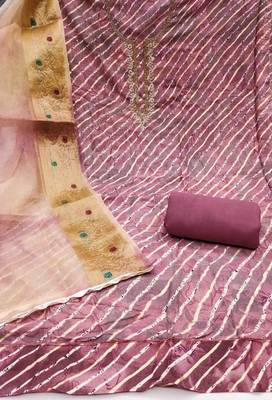 Women's onion cotton handwork unstitched dress material 3