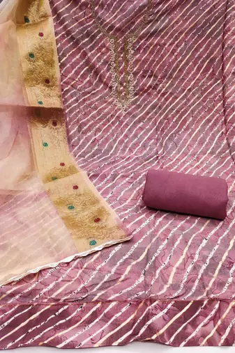 Women's onion cotton handwork unstitched dress material