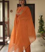 Rust orange moss basket suit set