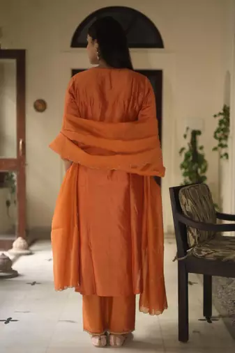 Rust orange moss basket suit set