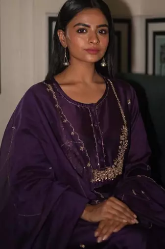 Purple moss basket suit set