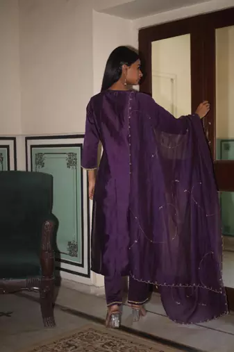 Purple moss basket suit set