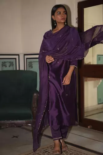 Purple moss basket suit set