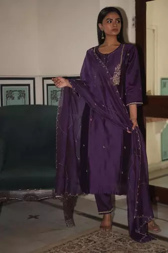 Purple moss basket suit set