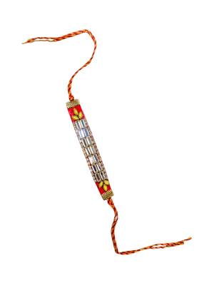 Royal mirror stone rakhi – elegant handcrafted rakhi with mirror stones for
brother 3