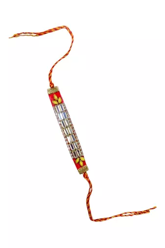 Royal mirror stone rakhi – elegant handcrafted rakhi with mirror stones for
brother