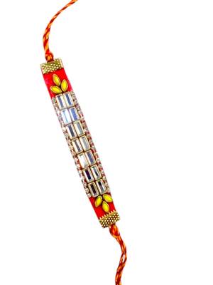 Royal mirror stone rakhi – elegant handcrafted rakhi with mirror stones for
brother 4