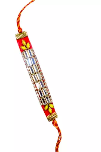 Royal mirror stone rakhi – elegant handcrafted rakhi with mirror stones for
brother