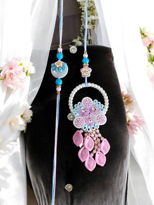 Pastel dream rakhi & lumba set – handmade floral rakhi for brother
and bhabhi 1