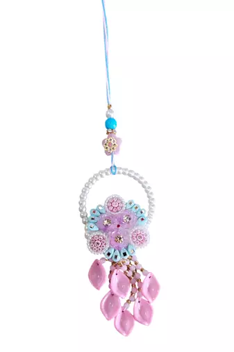 Pastel dream rakhi & lumba set – handmade floral rakhi for brother
and bhabhi