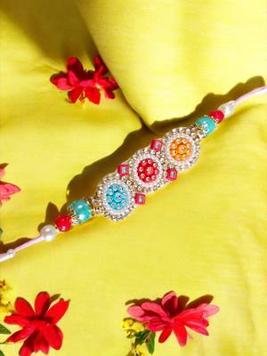 Multicolor designer rakhi – vibrant and stylish handcrafted rakhi for brother 1