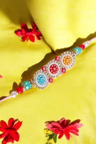Multicolor designer rakhi – vibrant and stylish handcrafted rakhi for brother