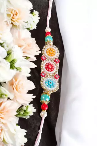 Multicolor designer rakhi – vibrant and stylish handcrafted rakhi for brother
