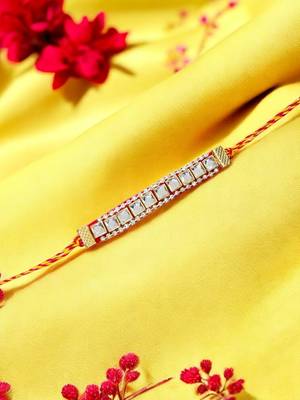 Royal mirror stone rakhi – elegant handcrafted rakhi with mirror stones for
brother 1