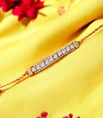 Royal mirror stone rakhi – elegant handcrafted rakhi with mirror stones for
brother
