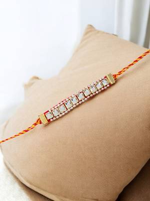 Royal mirror stone rakhi – elegant handcrafted rakhi with mirror stones for
brother 2