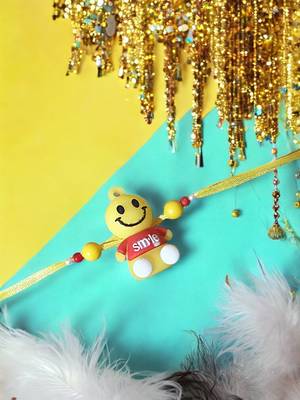 Smiley charm rakhi – fun and playful kids rakhi with bright smiley design 3