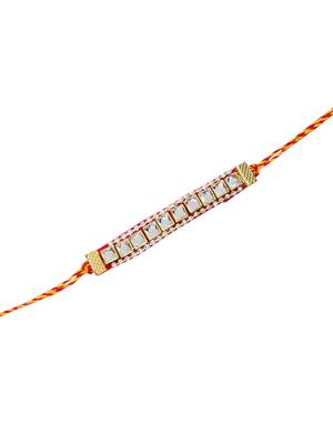 Royal mirror stone rakhi – elegant handcrafted rakhi with mirror stones for
brother 3