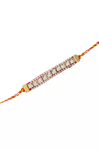 Royal mirror stone rakhi – elegant handcrafted rakhi with mirror stones for
brother