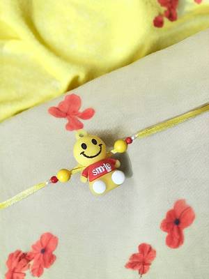 Smiley charm rakhi – fun and playful kids rakhi with bright smiley design 4