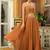 women's brown georgette embellished flared co-ord set