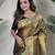 Mehndi Zari Weaving Tissue Silk Saree 