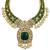 Traditional green kundan pearl choker necklace set for women