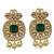Traditional green kundan pearl choker necklace set for women