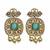 Traditional mint kundan pearl choker necklace set for women