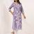 women's light purple cotton embroidered straight kurta