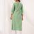 women's light green pure cotton embroidered straight kurta