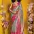 Grey & rani pink art silk handloom weaving saree