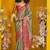 Mehendi & pink art silk handloom weaving saree