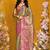 Pink & olive art silk handloom weaving saree