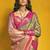 Pink & olive art silk handloom weaving saree