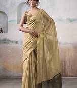 Cream tissue silk with beautiful tussle festival wear saree
