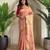 Peach Jacquard Zari Weaving Tissue Saree