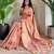 Peach Jacquard Zari Weaving Tissue Saree