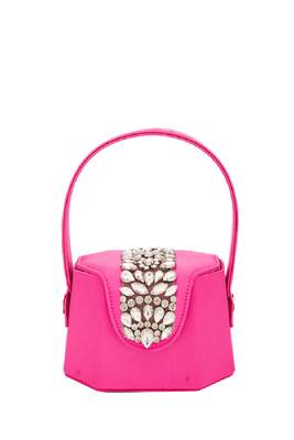 Elegant pink crystal bucket bag 3