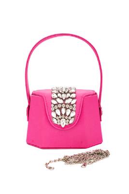 Elegant pink crystal bucket bag 4