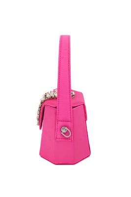 Elegant pink crystal bucket bag 5