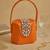 Elegant orange crystal bucket bag