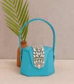 Elegant tourquoise crystal bucket bag