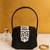 Elegant black crystal bucket bag