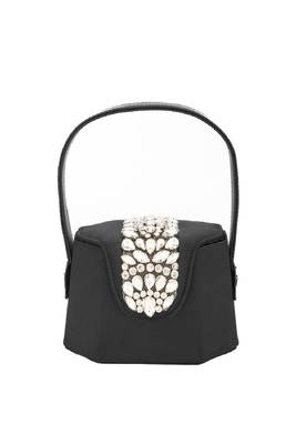 Elegant black crystal bucket bag 2
