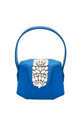 Elegant blue crystal bucket bag 2